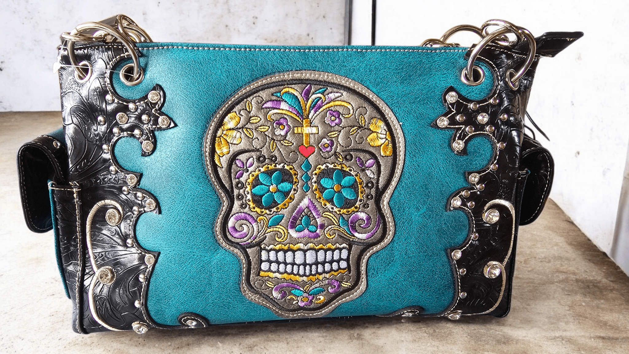 Sac à main tête de mort Mexicaine - Claudine Biker Shop